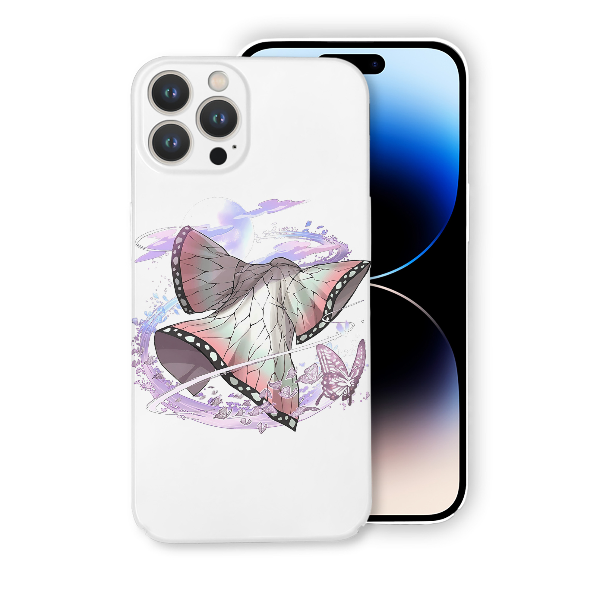 （画像用） 鬼滅の刃（きめつのやいば）蟲柱-胡蝶 しのぶ／こちょう しのぶ Kochou Shinobu 【iPhone 14シリーズ対応】ハードケース